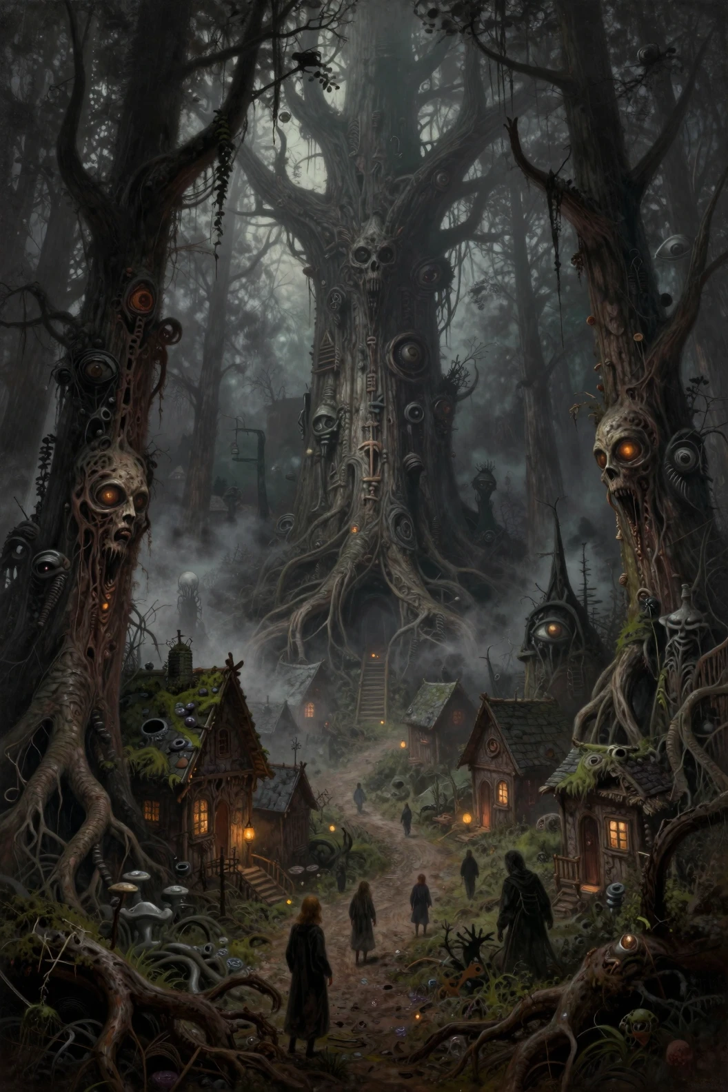 Ancient village swallowed by an endless haunted forest
