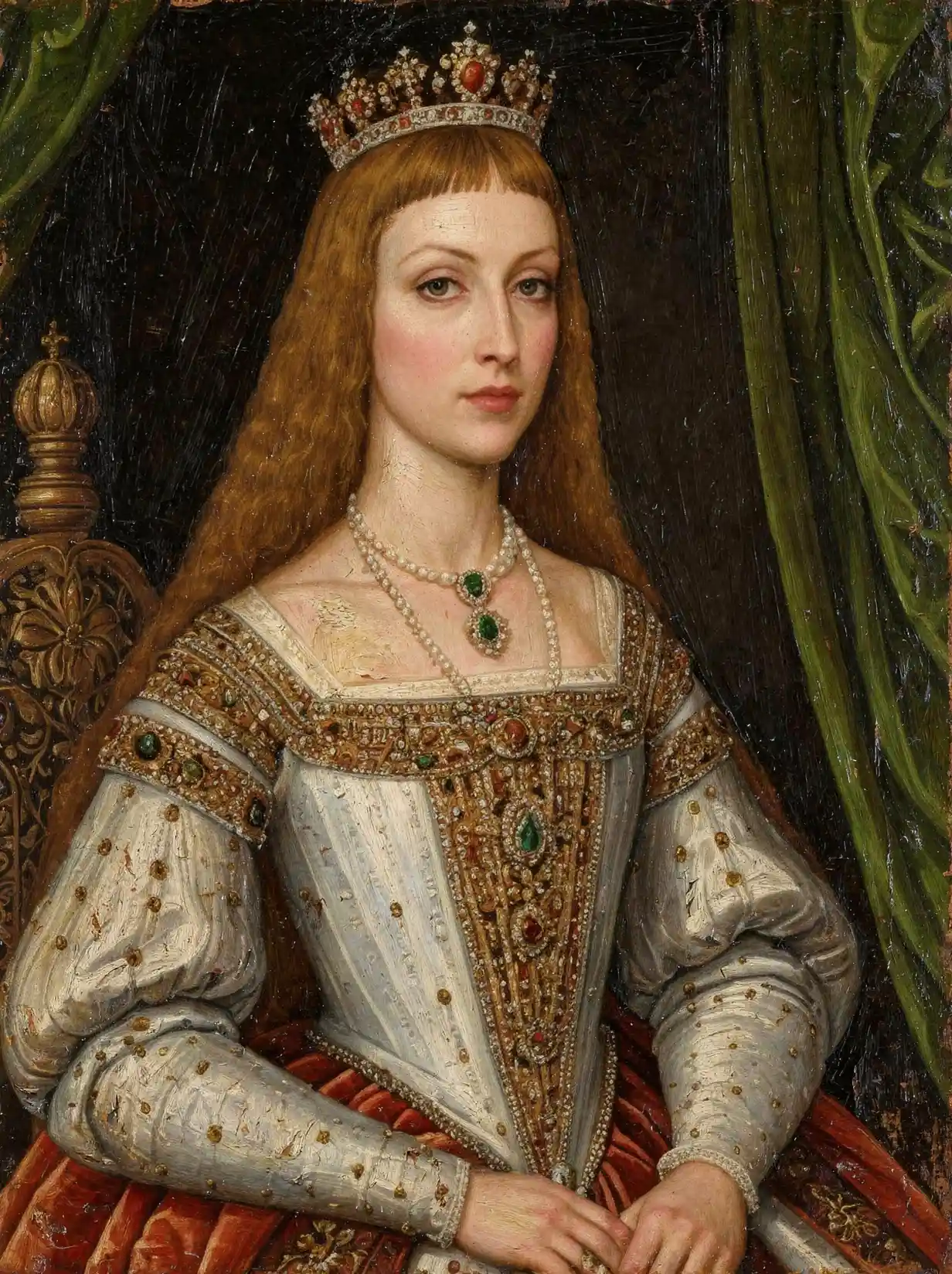 Authentic renaissance style painting with dramatic chiaroscuro light