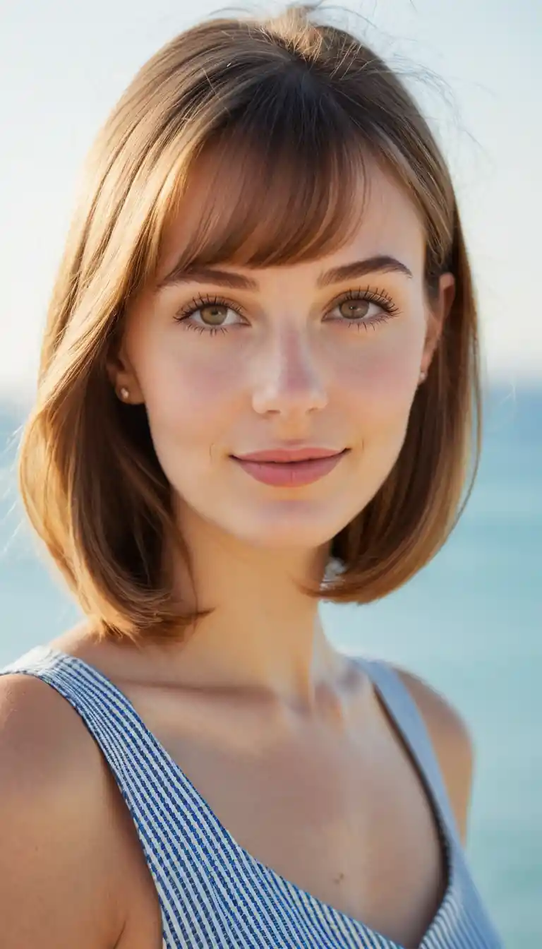 Young woman in vintage inspired outfit under soft morning light