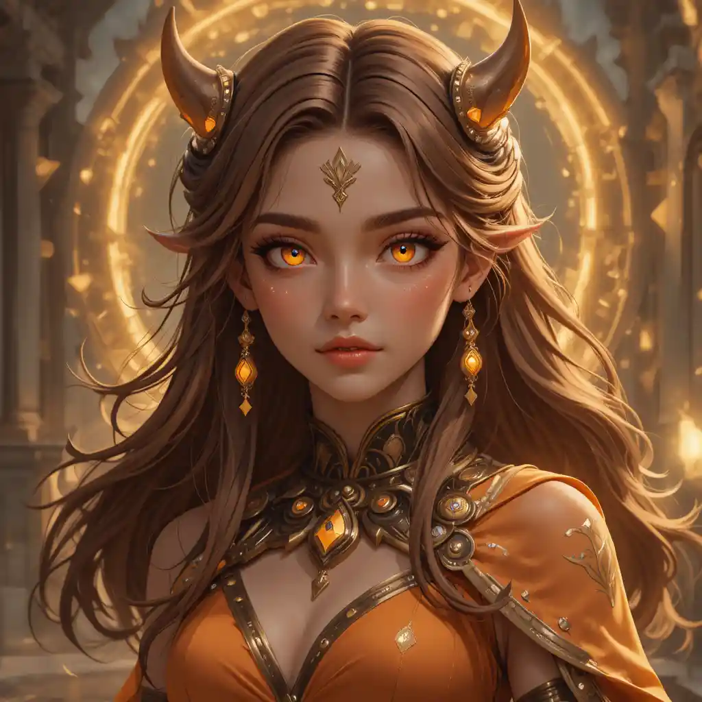 Young fantasy summoner girl with glowing animal markings