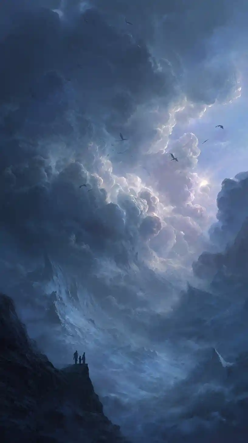 Lonely moment of risk and longing in the night