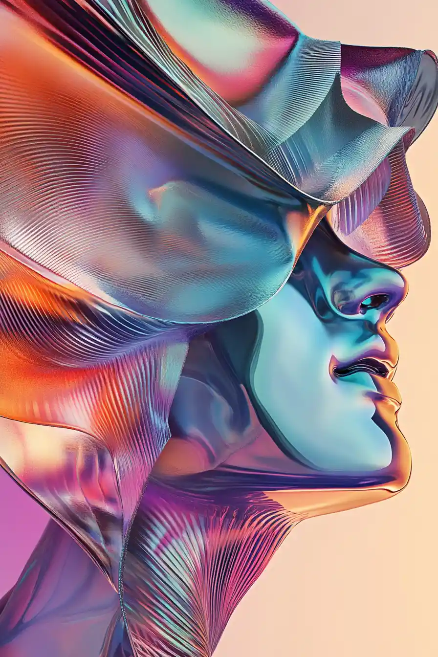 Surreal Abstract Forms In Harmonious Fractal Biomorphic Design