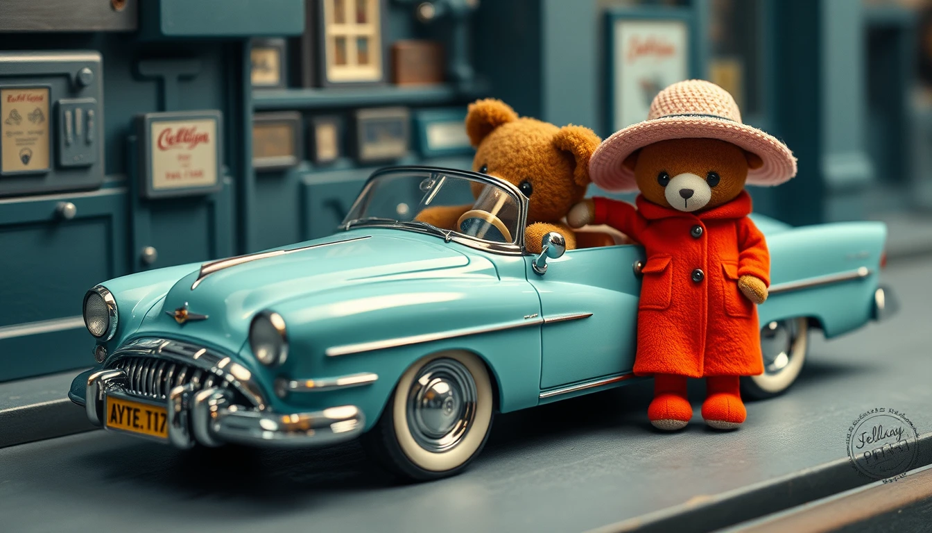 Cartoon jellycat character inside a small city capsule