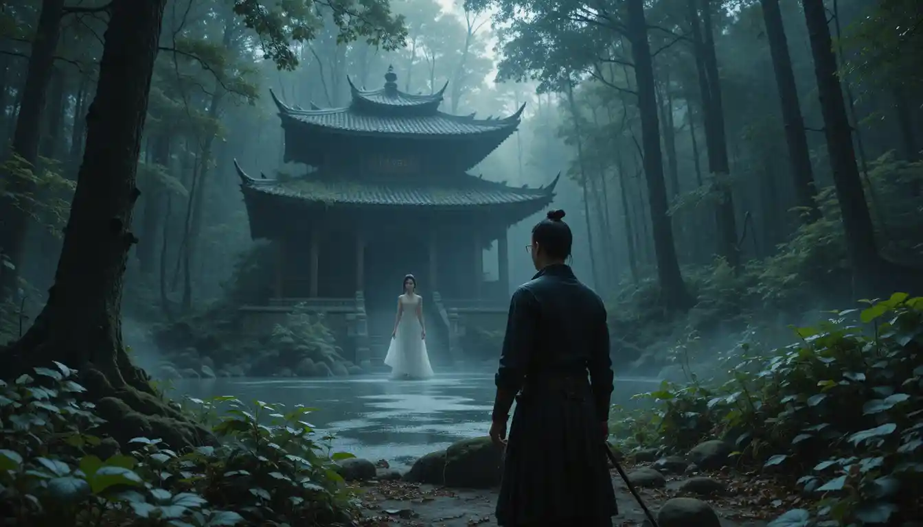 Young tax collector lost in a dark forest temple