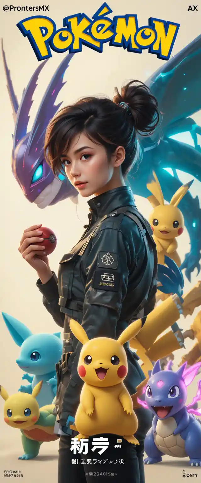 Cinematic anime portrait of a confident pokemon champion