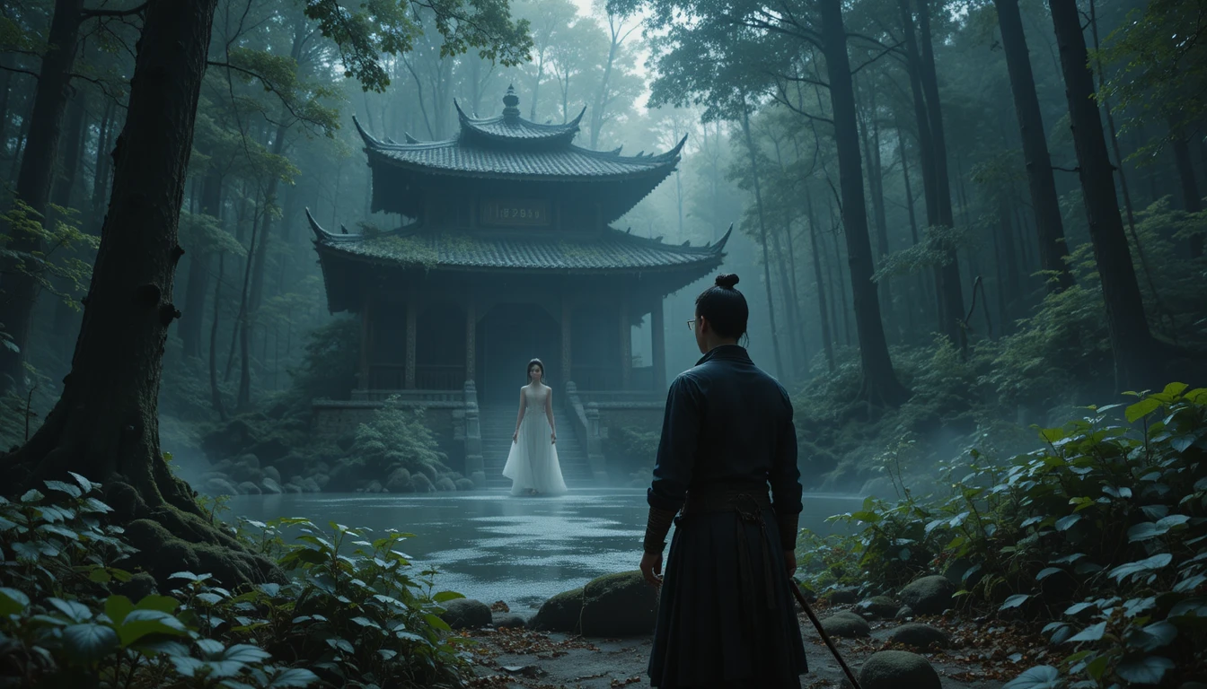 Young tax collector lost in a dark forest temple