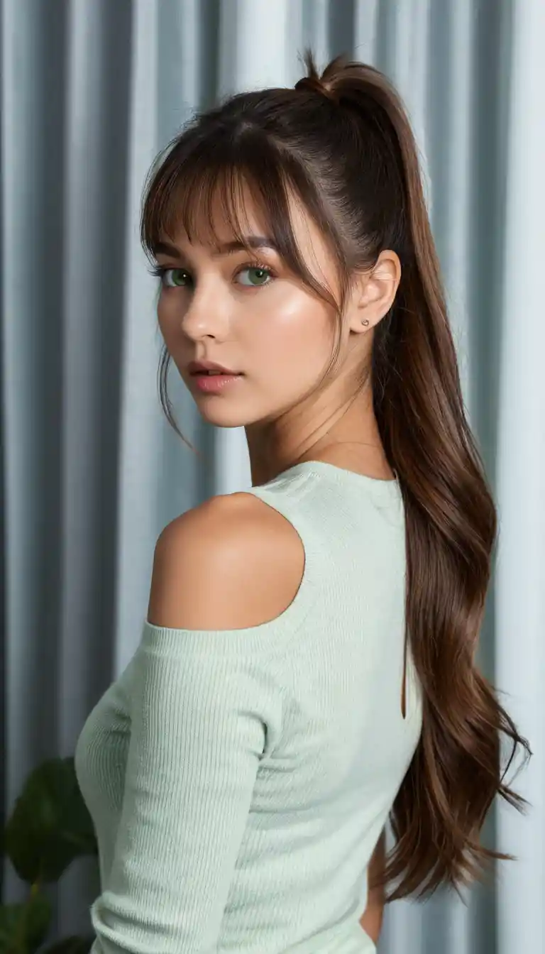 Confident young woman in moonlit countryside portrait