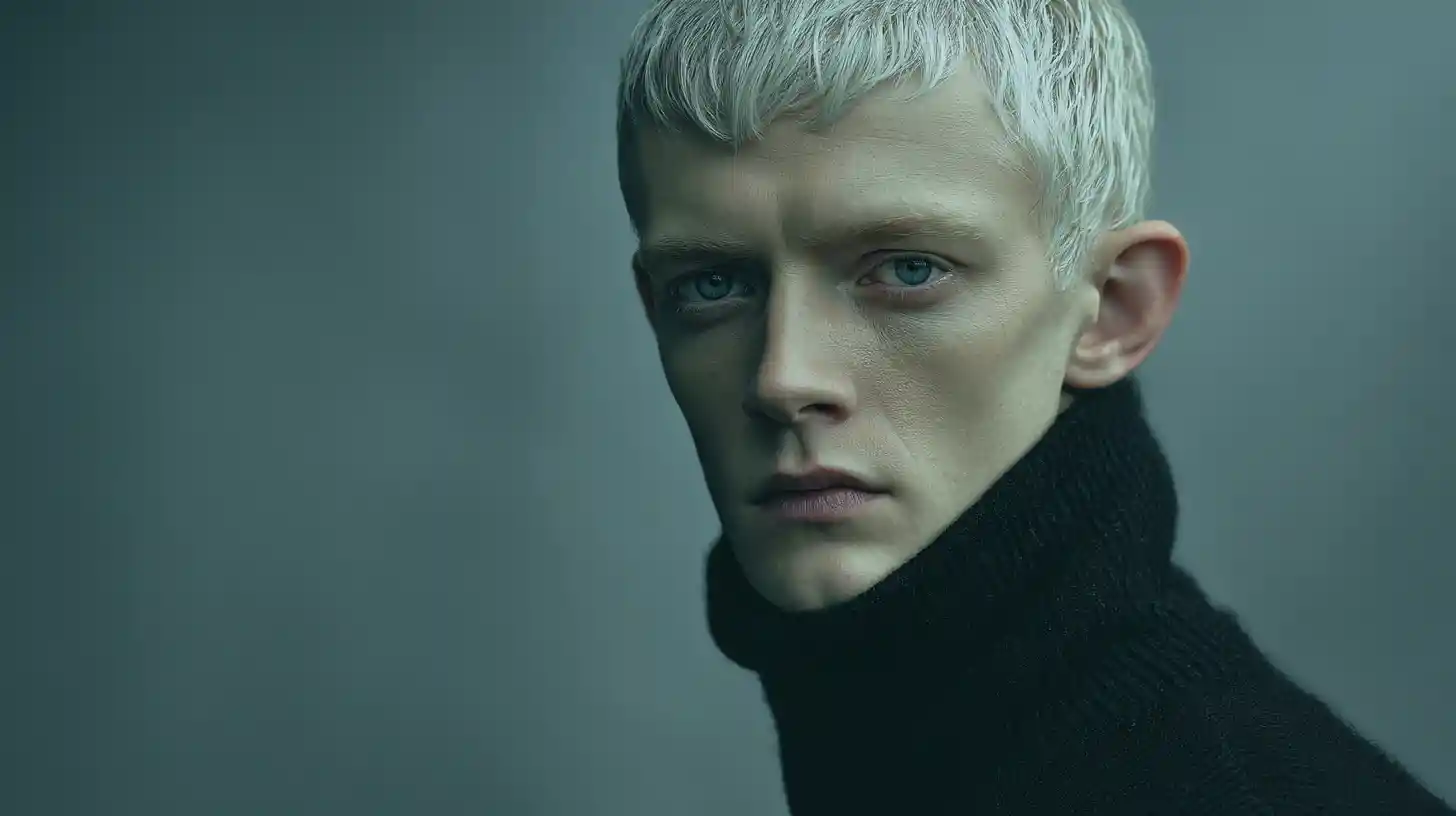 Cinematic portrait of a stoic guardian woman in turtleneck