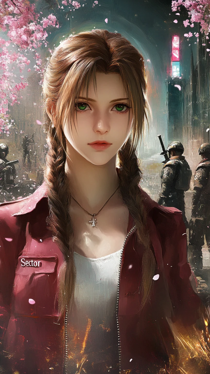 Anime woman with braided hair in a luminous fantasy scene