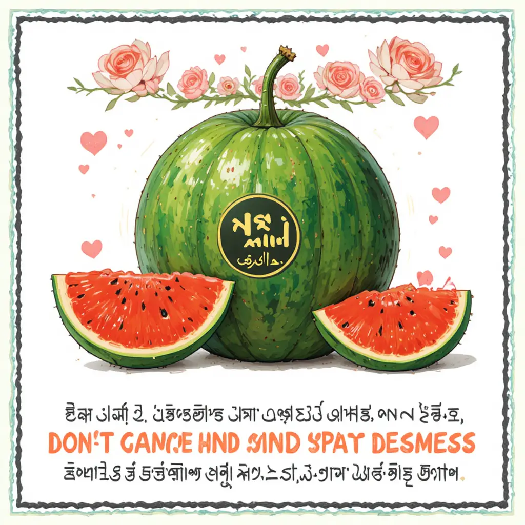 Happy watermelon character celebrating refreshing summer hydration
