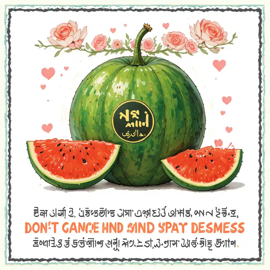 Happy watermelon character celebrating refreshing summer hydration