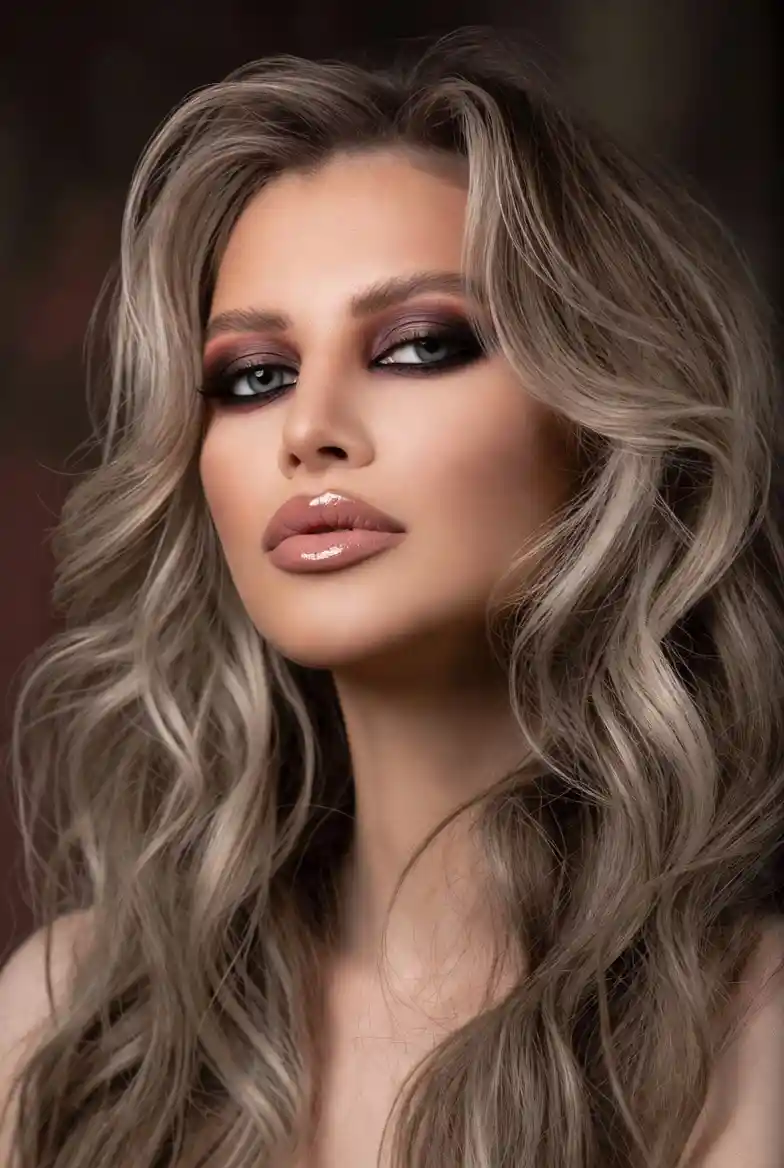 Close up beauty portrait of glamorous Russian supermodel