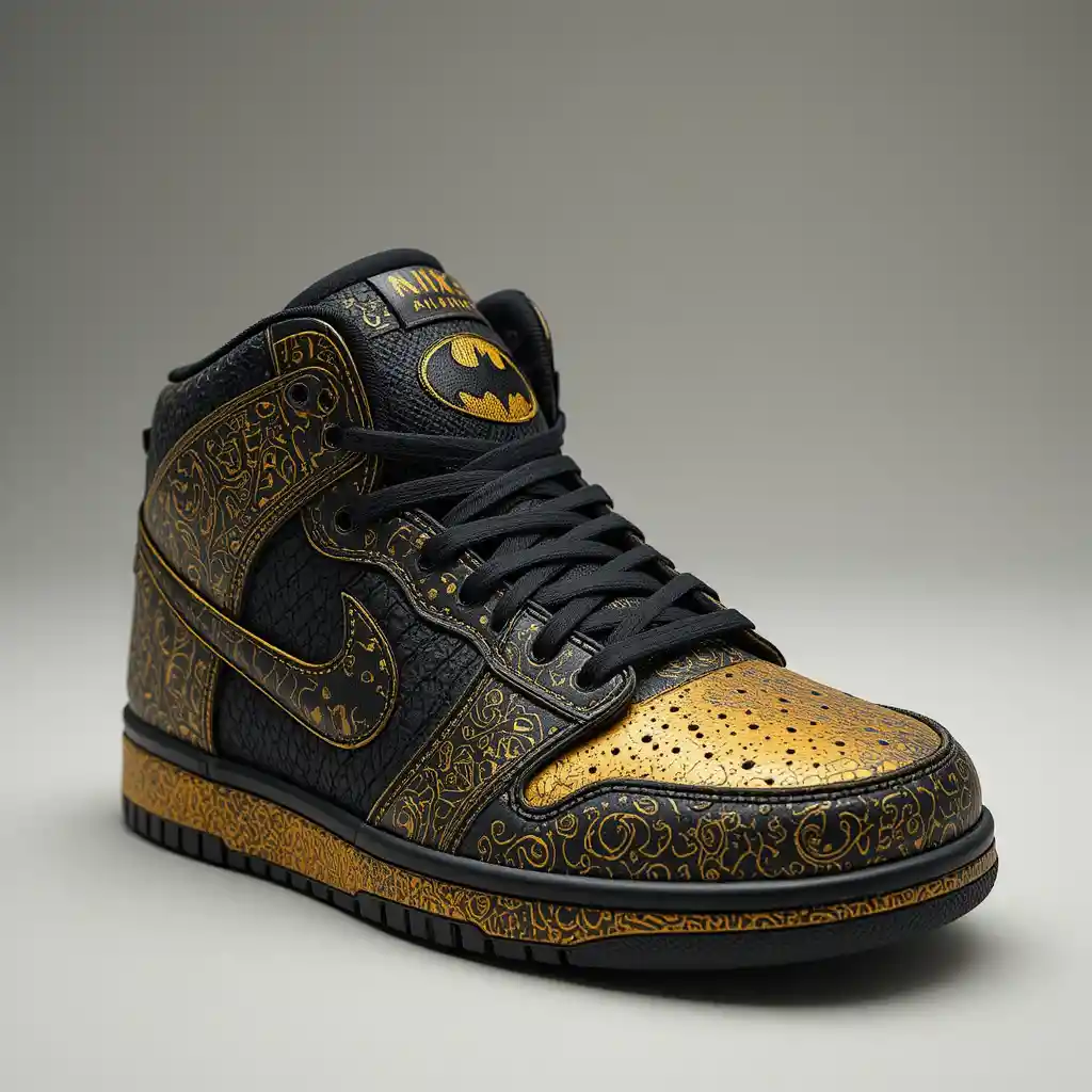 Primo piano di prodotto di sneakers brandizzate stile dunk