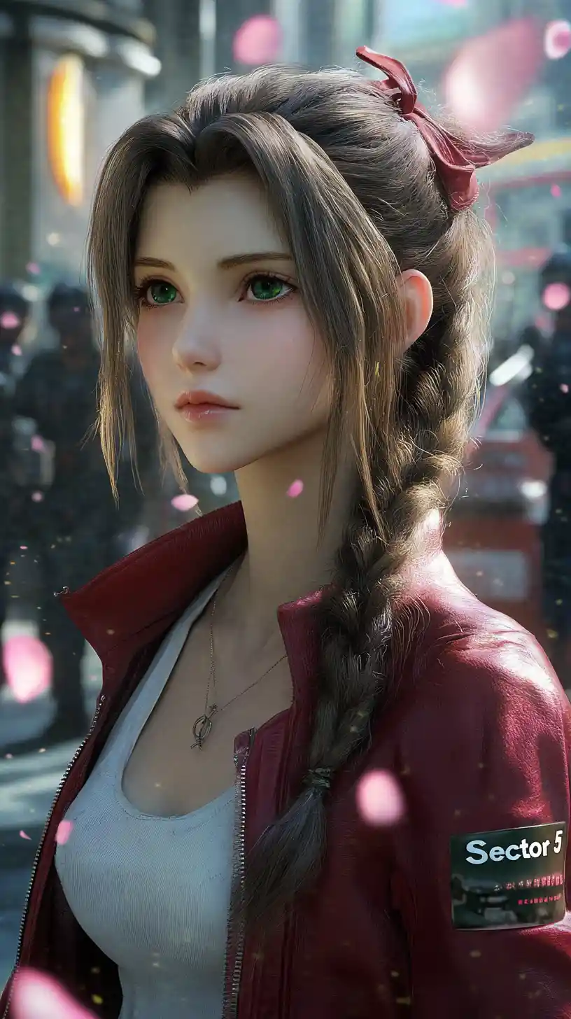 Hopeful anime heroine with glowing magical energy
