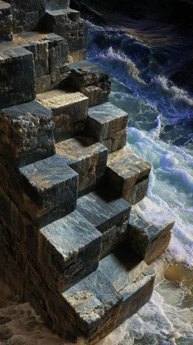 Square packages stacked like a steep stairway of bricks