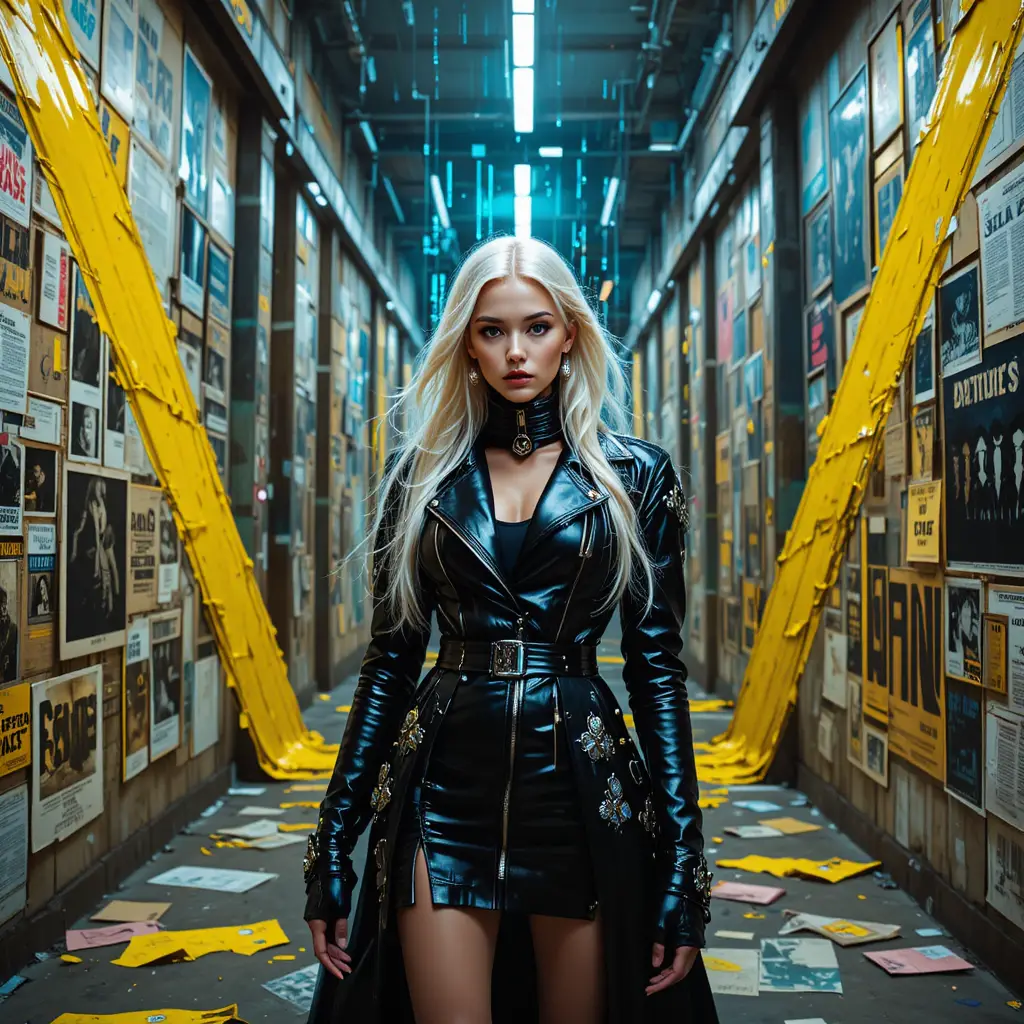 Cyberpunk-Model in Neon-Collagen-Galerie