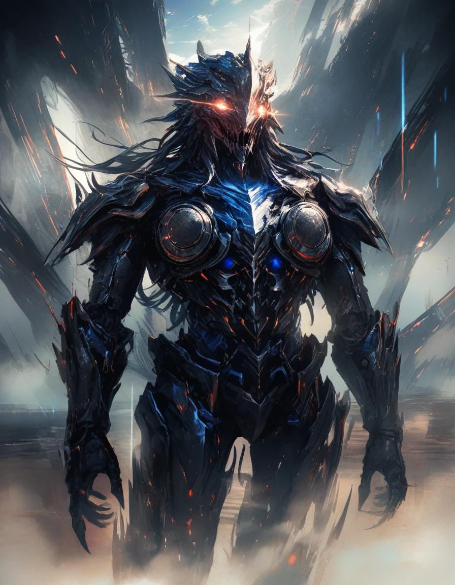 Humanoid Creature On Lonely Desert Highway At Midnight