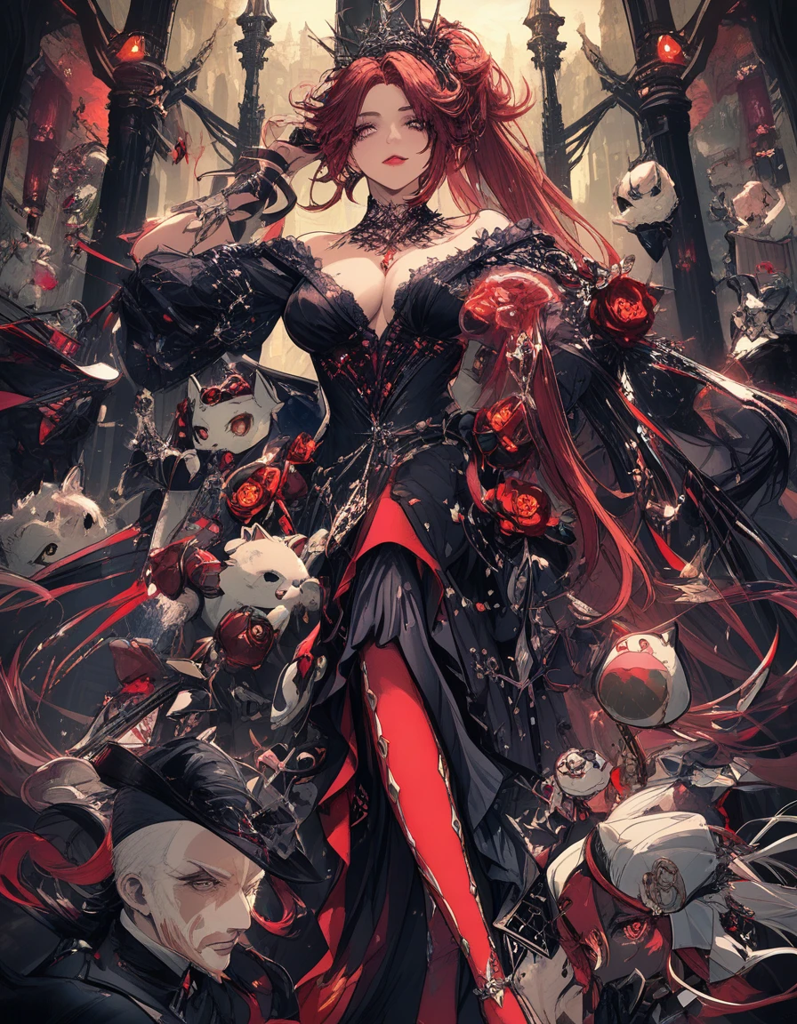 Mystical punk sorceress in dark fairytale nightclub glamour