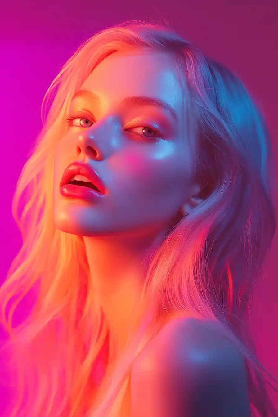 Glamorous young supermodel portrait with stylish long haircut