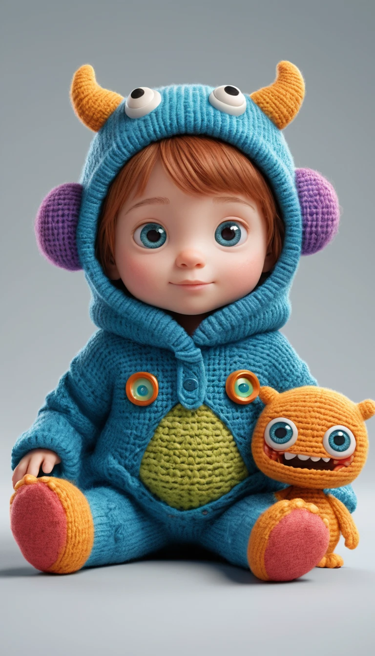 Cute 3D tech heroine girl in playful fantasy world