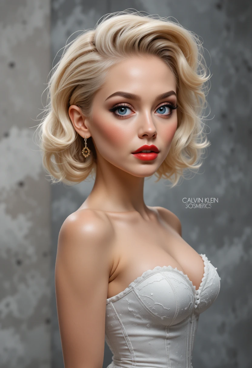 Ritratto di bellezza di donna bionda glamour in abito bianco