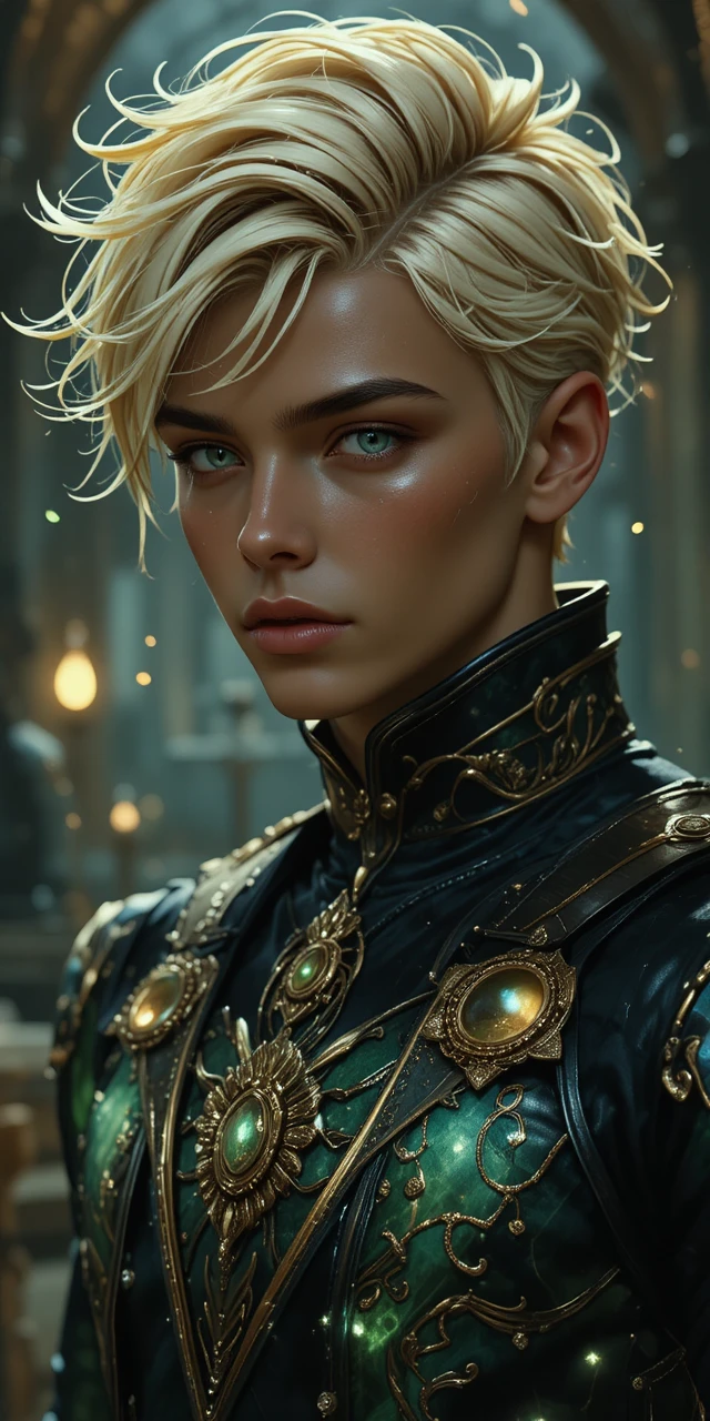Anime cat eared man with golden brown skin and cards