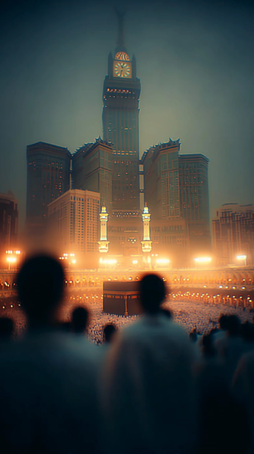 Pilgrims Circling The Kaaba In The Grand Mosque At Dawn