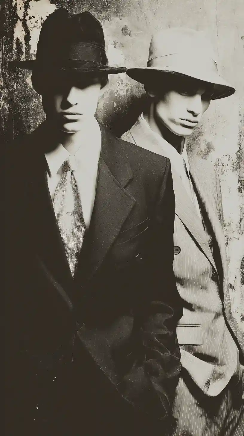 Two people who once shared clothes now divided by wealth