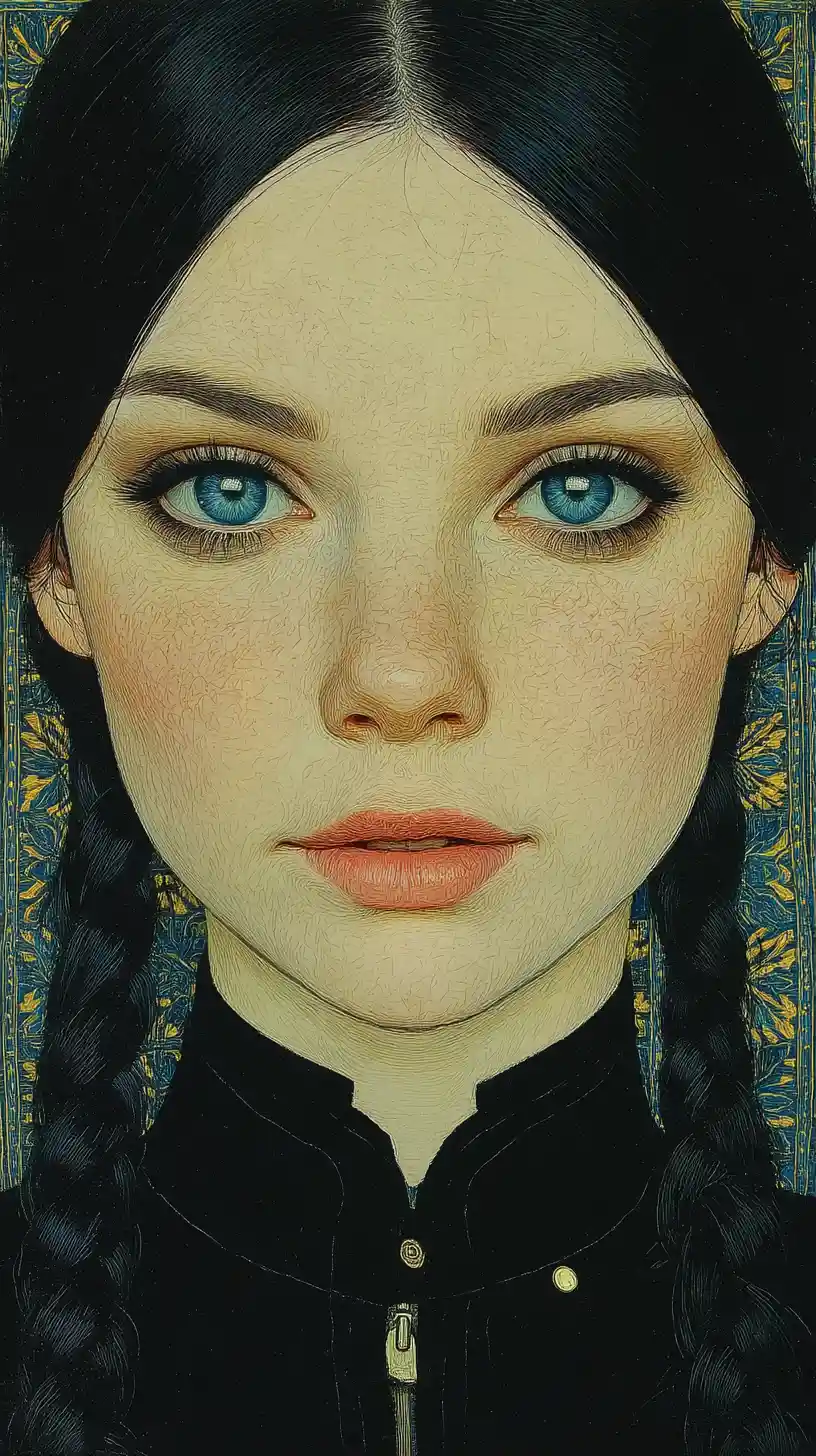 Hypnotic extreme close up portrait of a serene woman