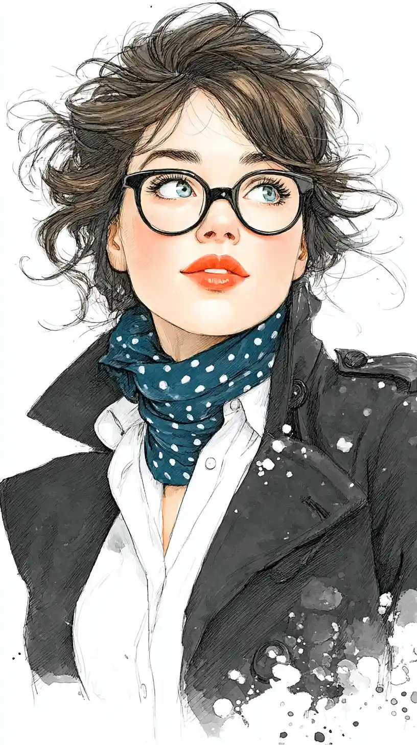 Stylish girl portrait with glasses in graffiti illustration