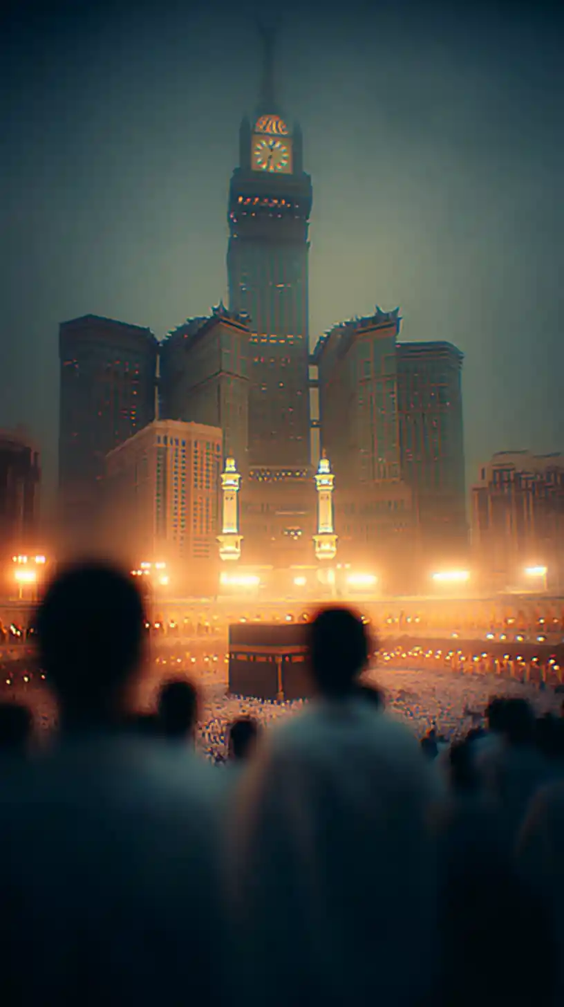 Pilgrims Circling The Kaaba In The Grand Mosque At Dawn