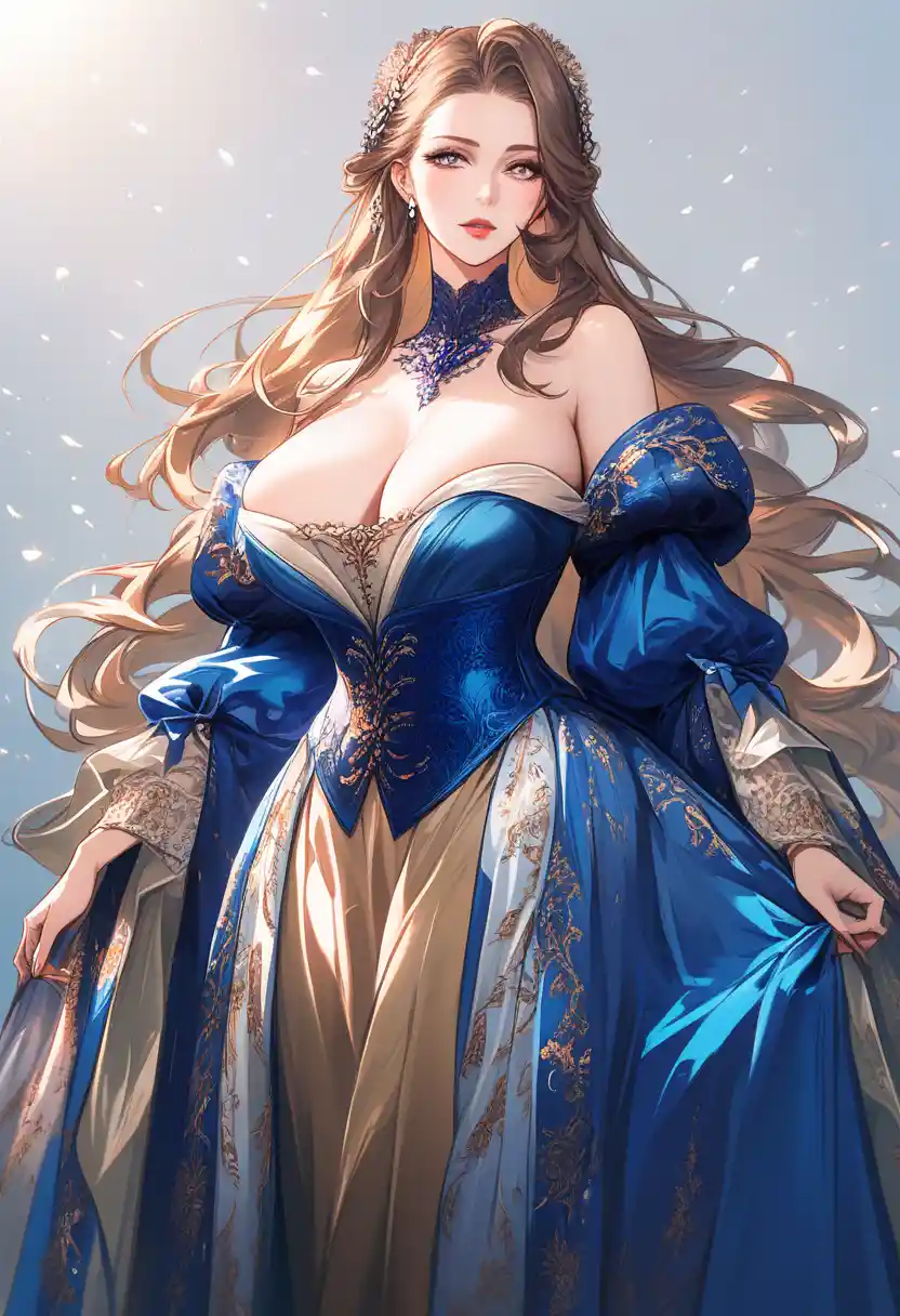 Elegant women in modern Louis XIV inspired gowns
