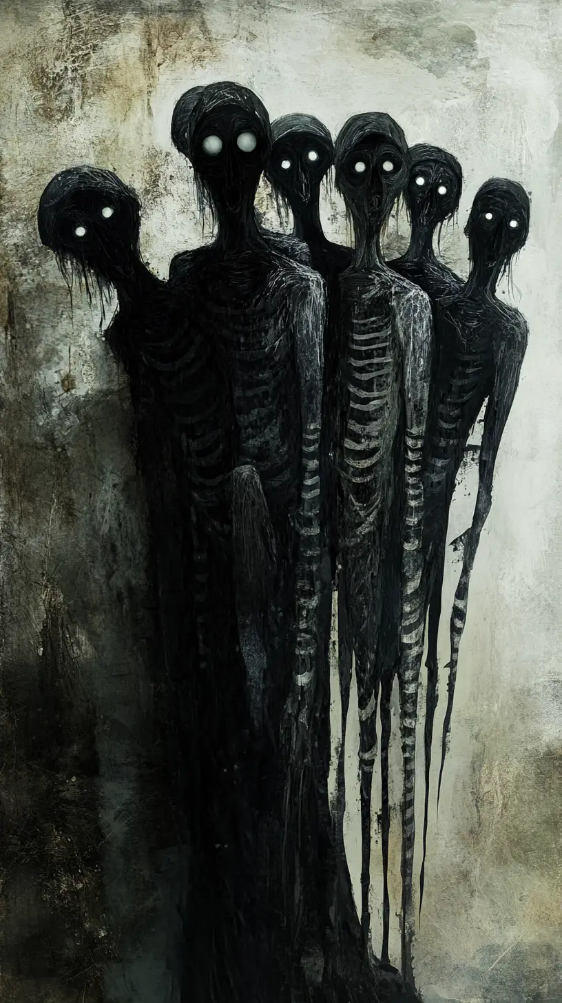 Striped creature splitting through surreal gothic fantasy space