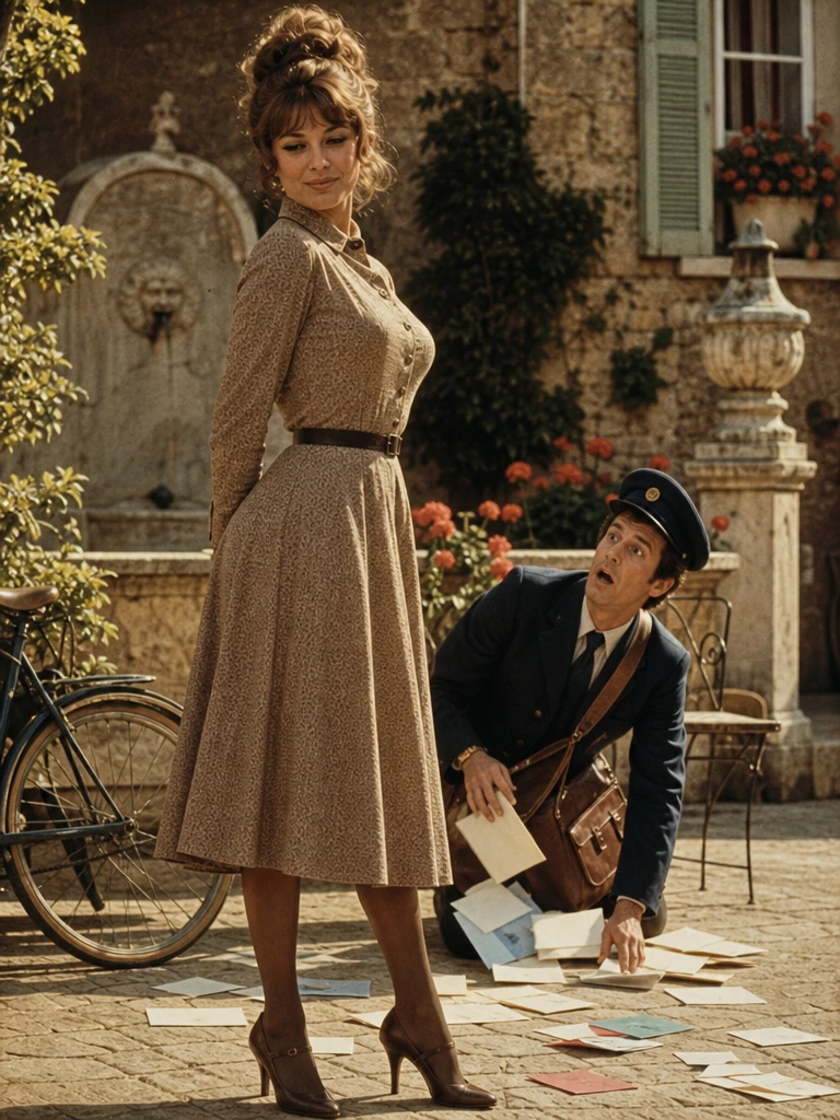 Elegant French style woman in soft cinematic sunlight
