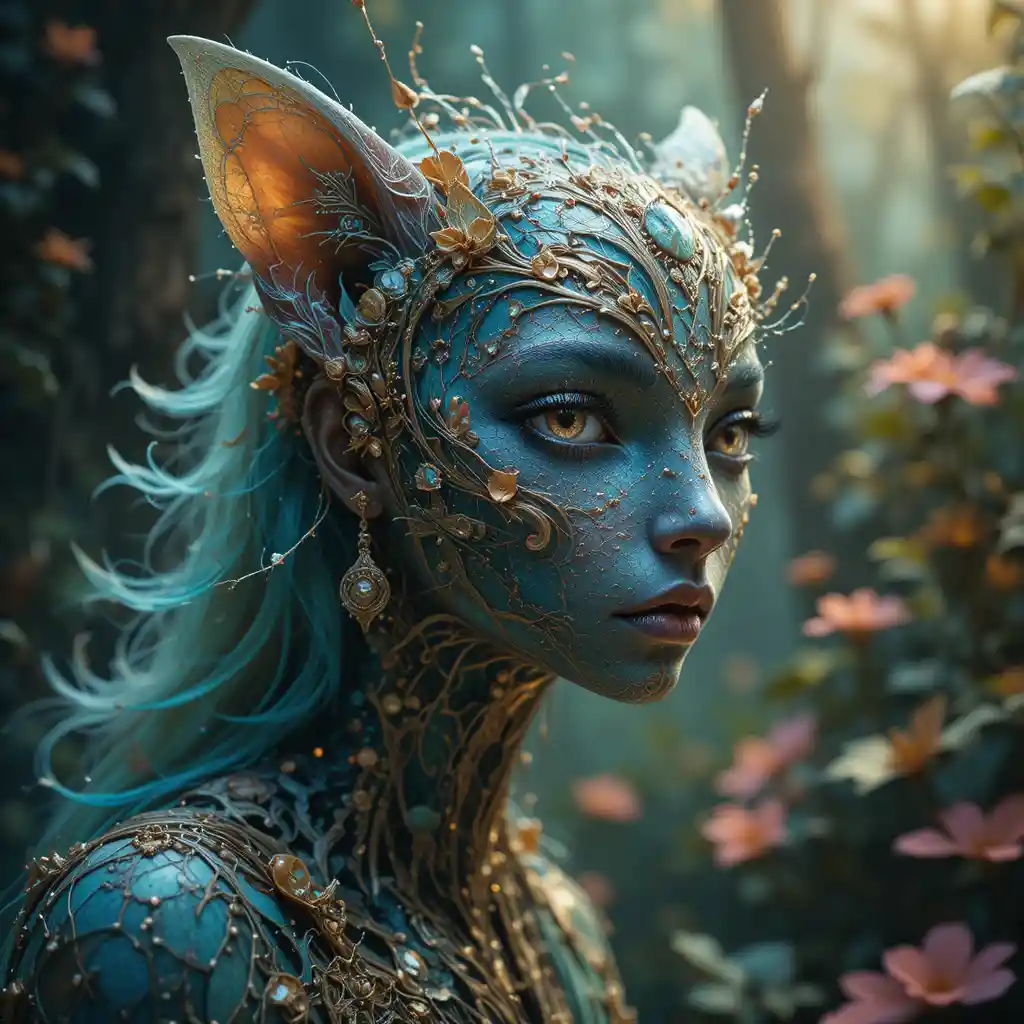 Ethereal Camouflaged Animal Hidden In A Fantasy Landscape