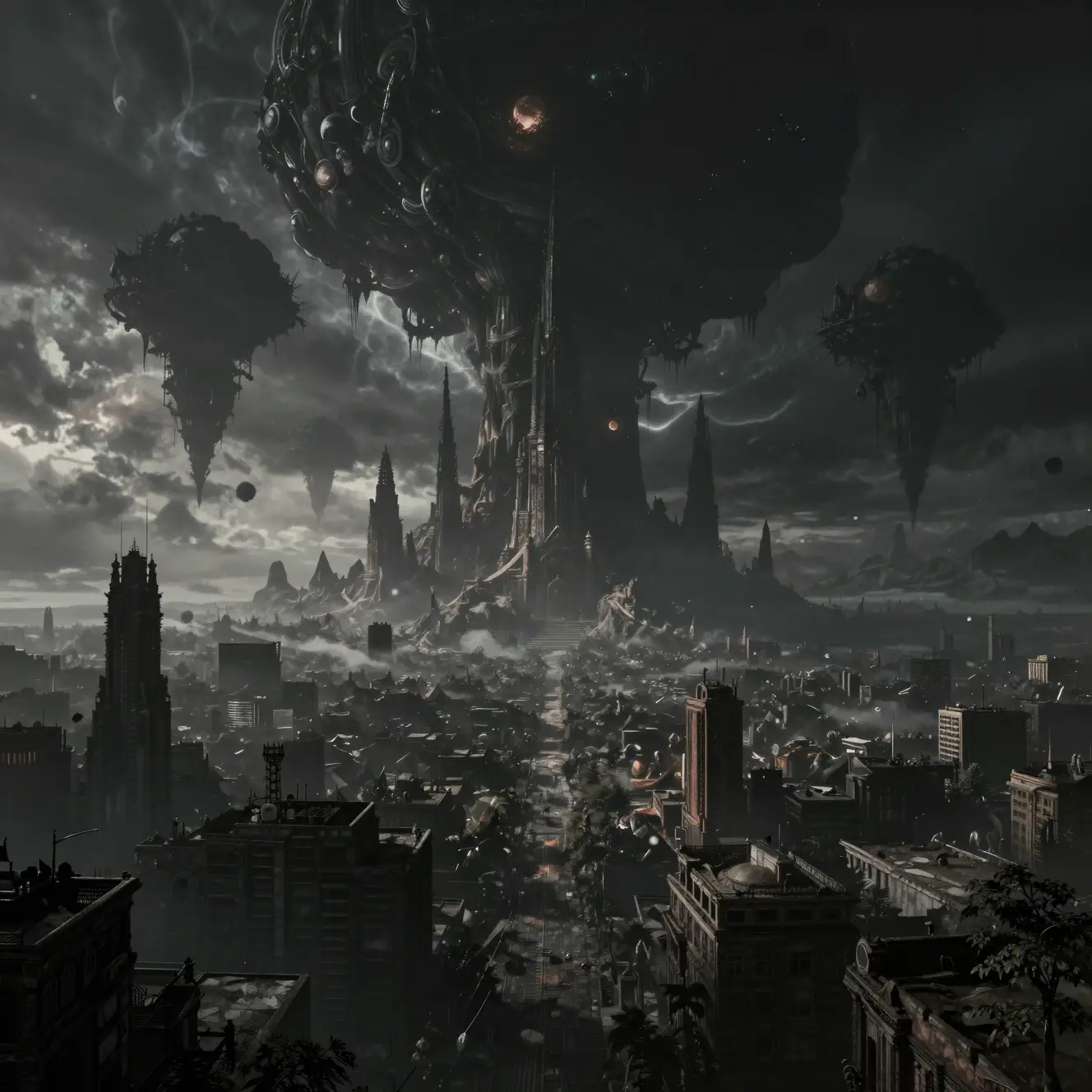 Last surviving city beneath colossal cosmic entities