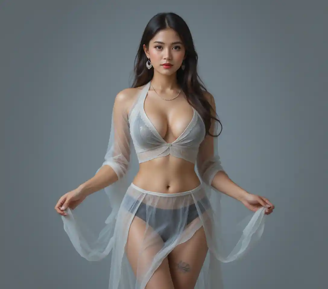 Full body portrait of a beautiful young Nepali woman
