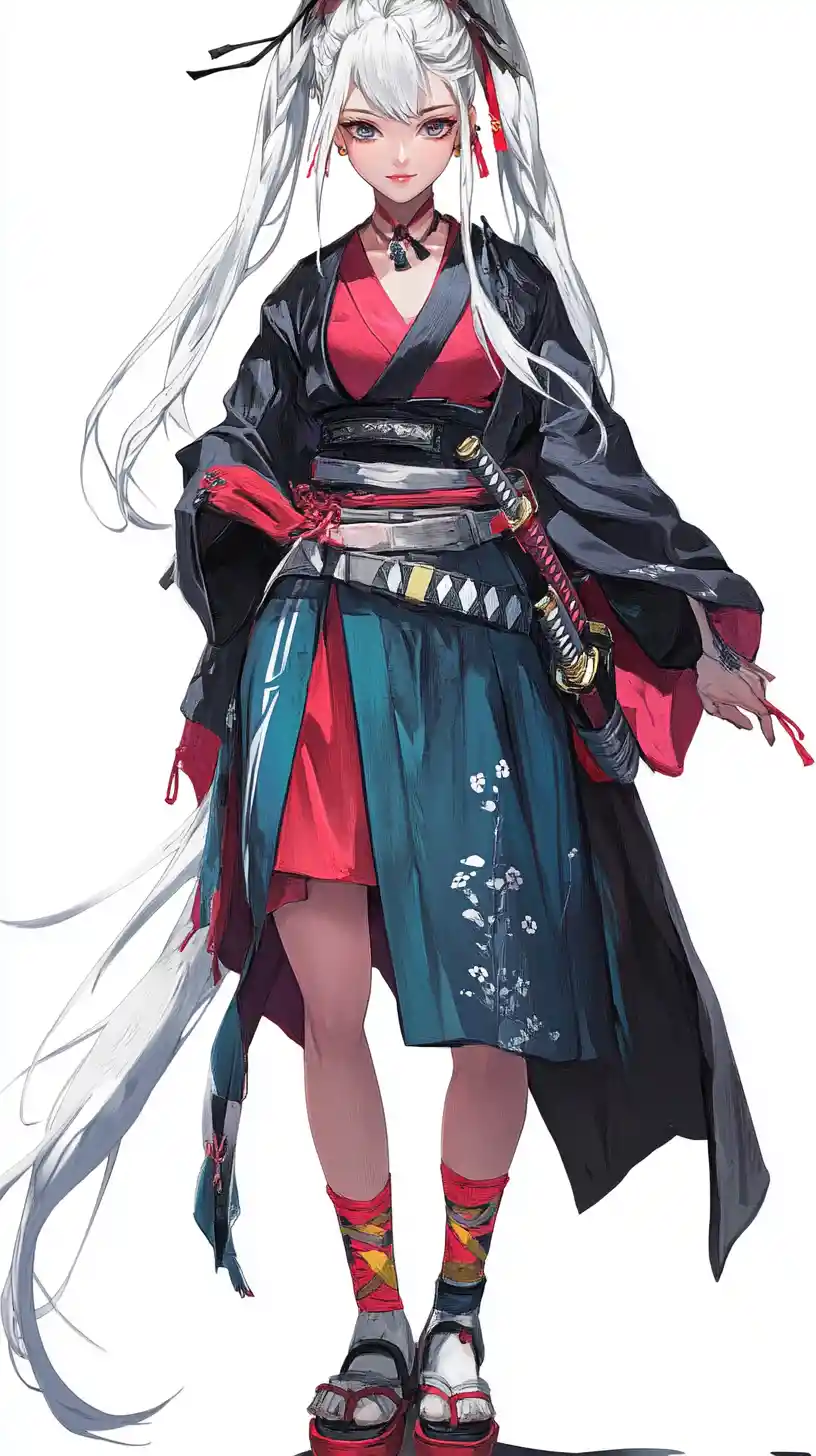Anime girl in a flooded jade mine fantasy landscape
