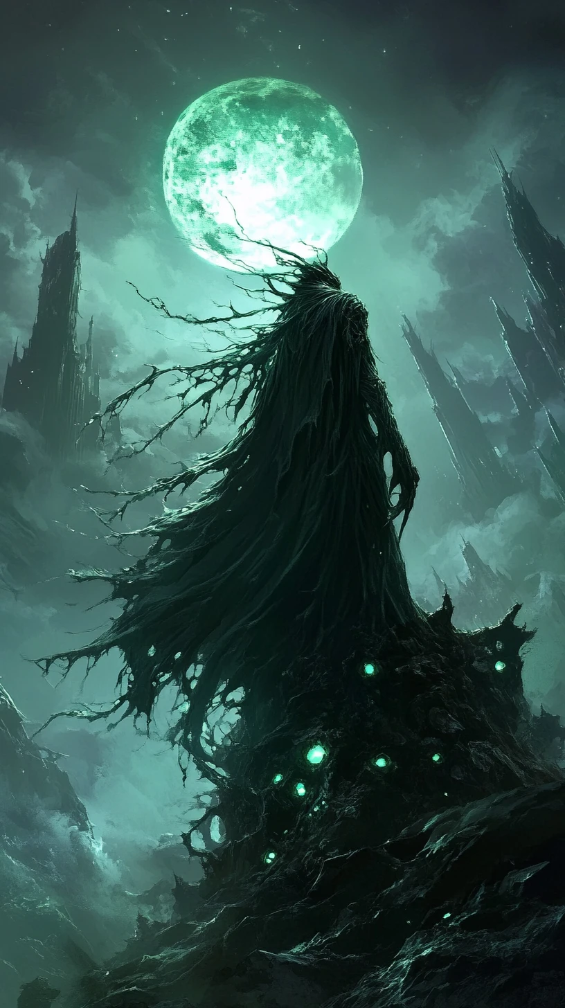 Dark fantasy anime realm in the depths of madness