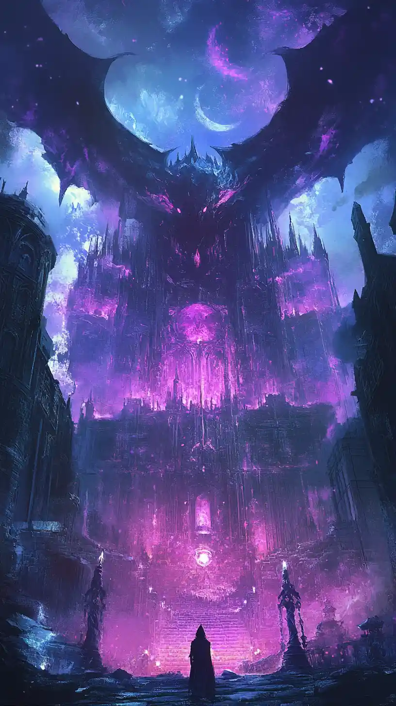 Anime demon ruling a tortured underworld of madness