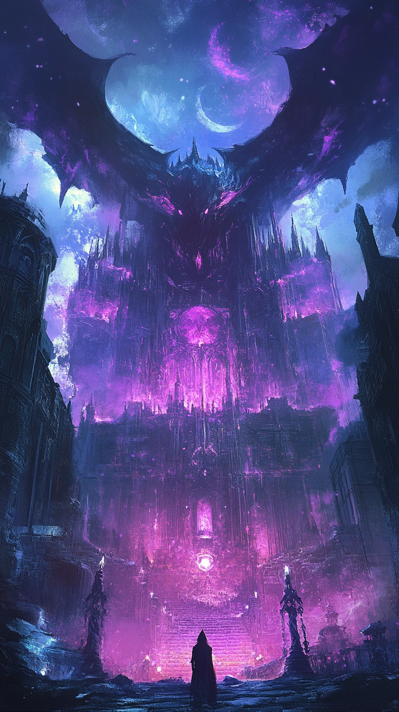 Anime demon ruling a tortured underworld of madness