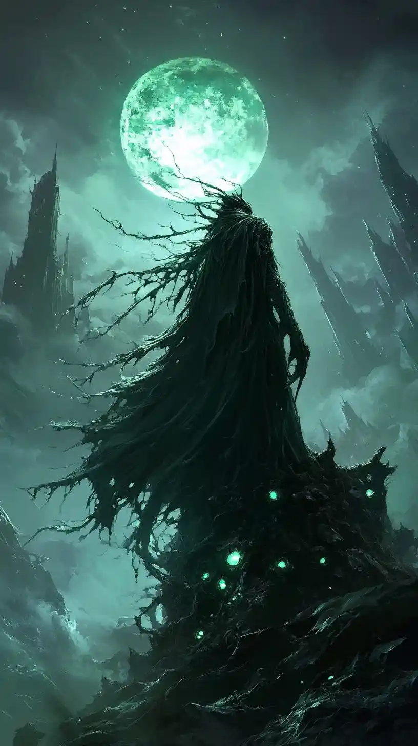 Dark fantasy anime realm in the depths of madness