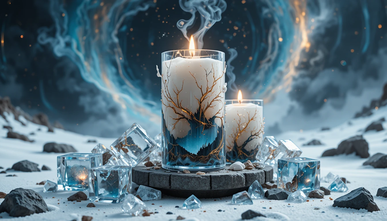 Gothic queen portrait amid swirling cosmic nebula and baroque forms