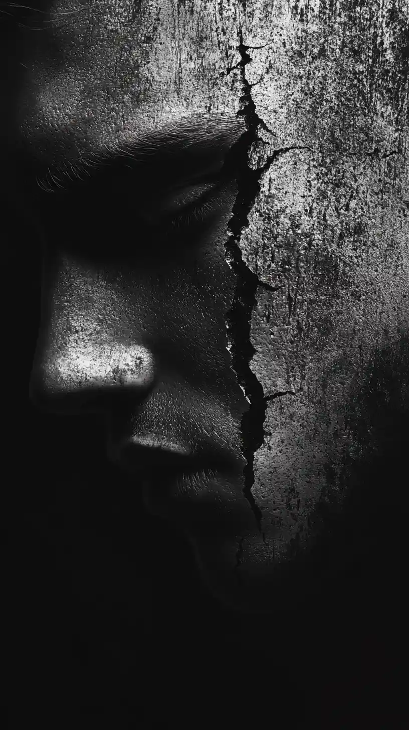 Calm controlled darkness held in a sharpened silent will