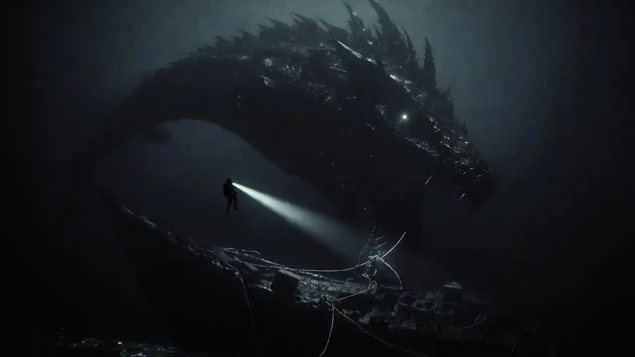Lone diver faces colossal sea monster in the abyss