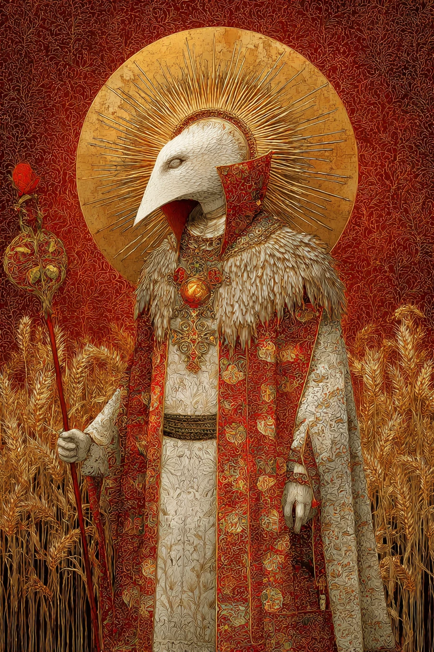 Slavic sun god Svarozic in detailed folklore illustration