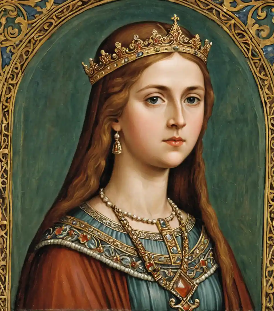 Young Queen Hilda I in an eleventh century portrait