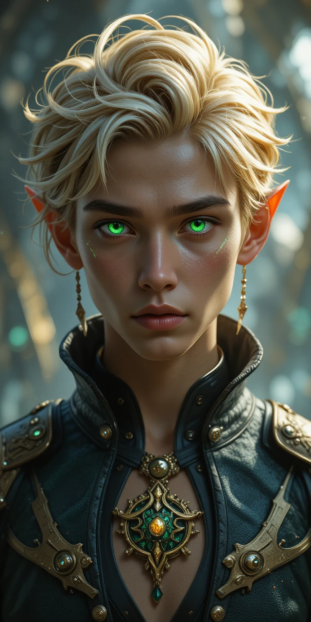 Anime half human feline hero with golden brown skin