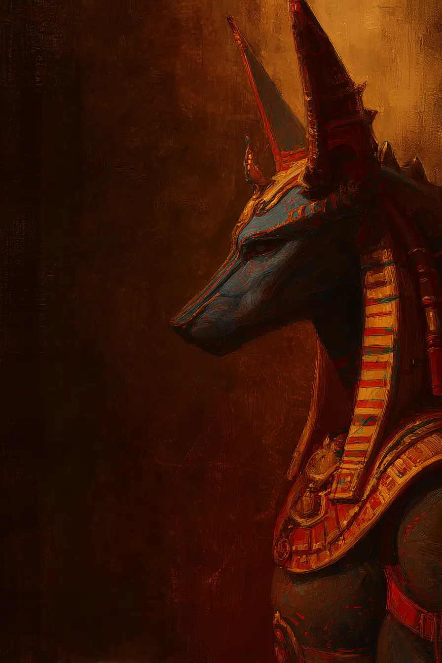 Egyptian pharaohs and gods in a mystical painted underworld
