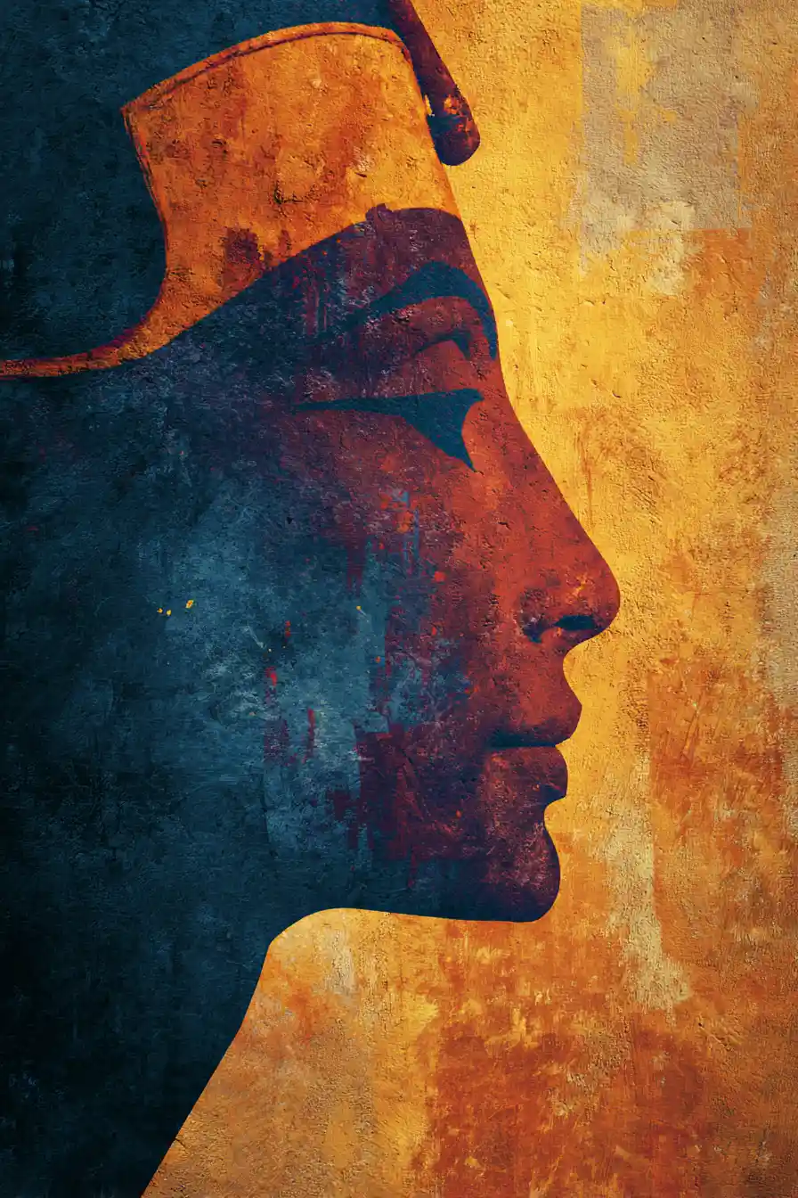 Mythic Egyptian woman painted in rich textured colors